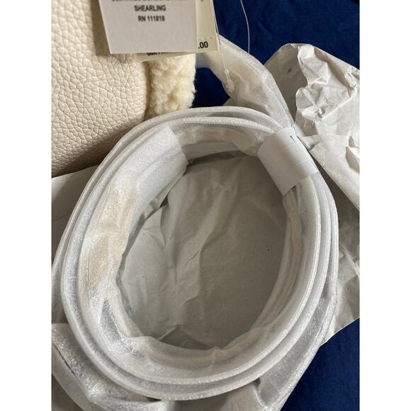 Michael Kors Carmela MD Leather Shearling Pouchette Crossbody Bag - Picture 11 of 11